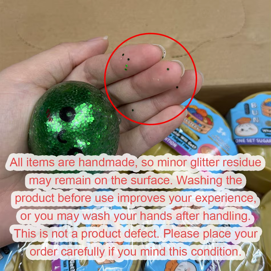 Mini Squishy Pâton Scintillant avec Boîte, Jouet Sensoriel en Forme de Boulette de Pâte Souple pour la Décompression, Anti-Stress, Cadeau