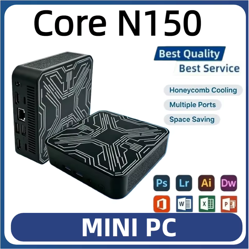 Nouveau Mini PC Portable 2026 Intel Core N150, 16 Go de RAM, SSD 1 To/2 To, Ethernet 1000M, PC de Jeu Gamer de Bureau, Vente Flash