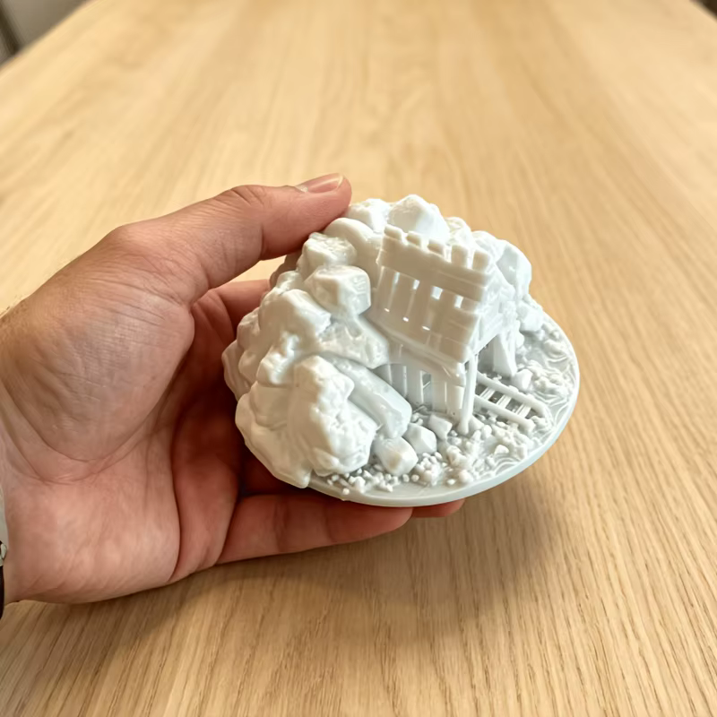 Terrain de mine détruite imprimé en 3D, entrées de mine en ruine, décorations de terrain de jeu de guerre miniature, ornements de terrain de jeu de table, modèle décoratif DIY
