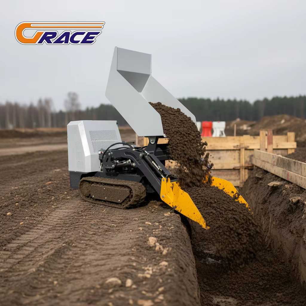 Mini Dumper sur chenilles personnalisé, 600kg, EURO 5 EPA, livraison rapide, haute qualité, fourniture d'usine, vente en gros