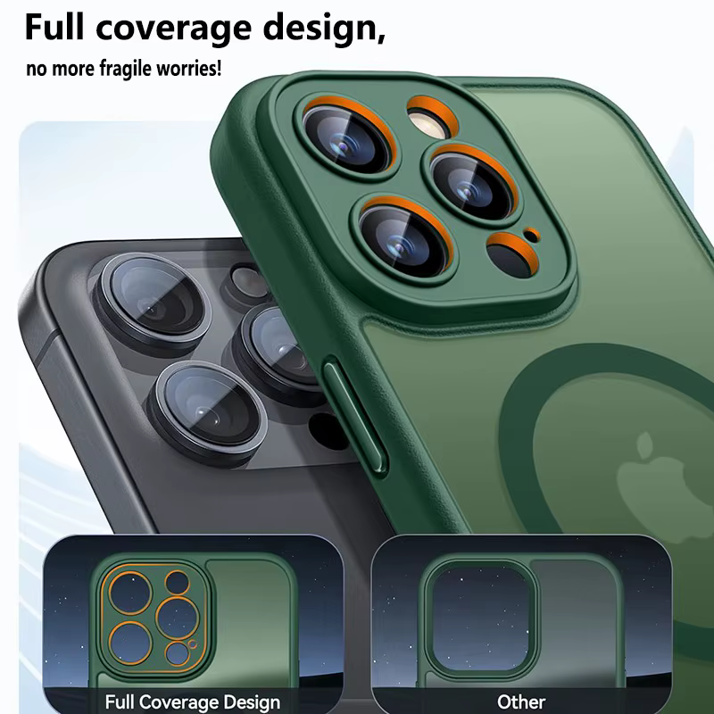 Coque de téléphone givrée de luxe, étui magnétique Transparent mat pour iPhone 17 16 15 14 13 12 11 Pro Max 16 15 Plus 17 Air pour Magsafe