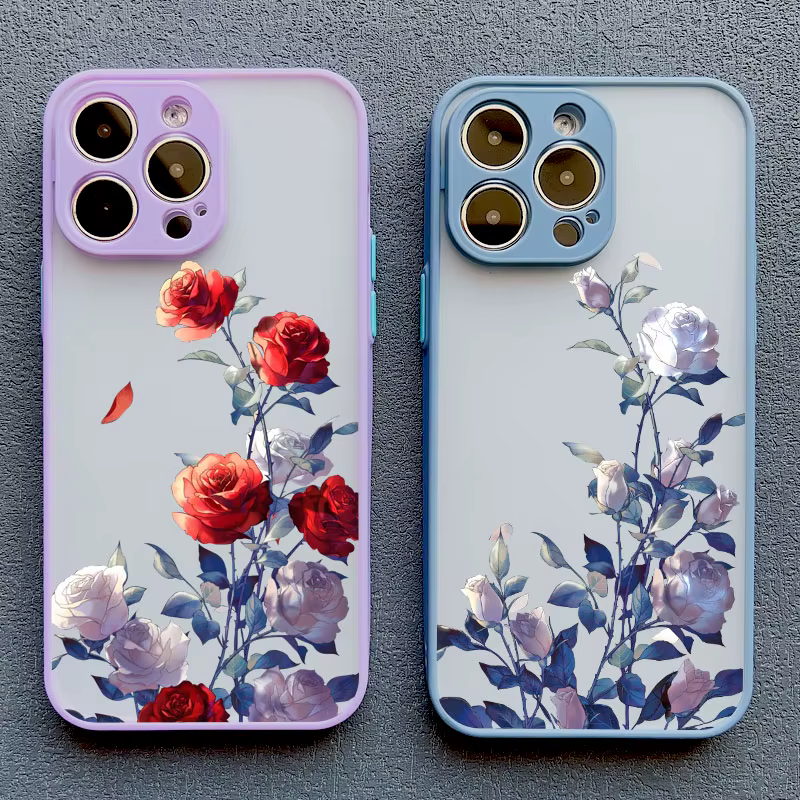 Coque de téléphone fleur rose pour iPhone, coque antichoc pour iPhone 11, 14 Pro Max, 11, 12, 13 Pro Max, Mini, Poly, XS, X, 7, 8, 14, 15 Plus, SE2