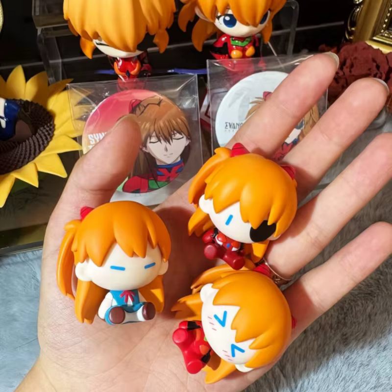 Eva néon Genesis Evangelion Pop Mart Super Mini Figurine boîte aveugle aimant de réfrigérateur magnétique décoration de bureau cadeau de noël