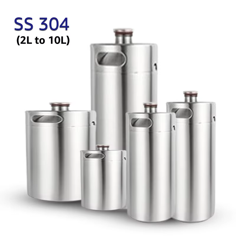 Fût de bière Growler, mini fûts de baril de bière artisanale, récipient portable pour barbecue, fête de brassage, 2L, 3,6 L, 4L, 5L
