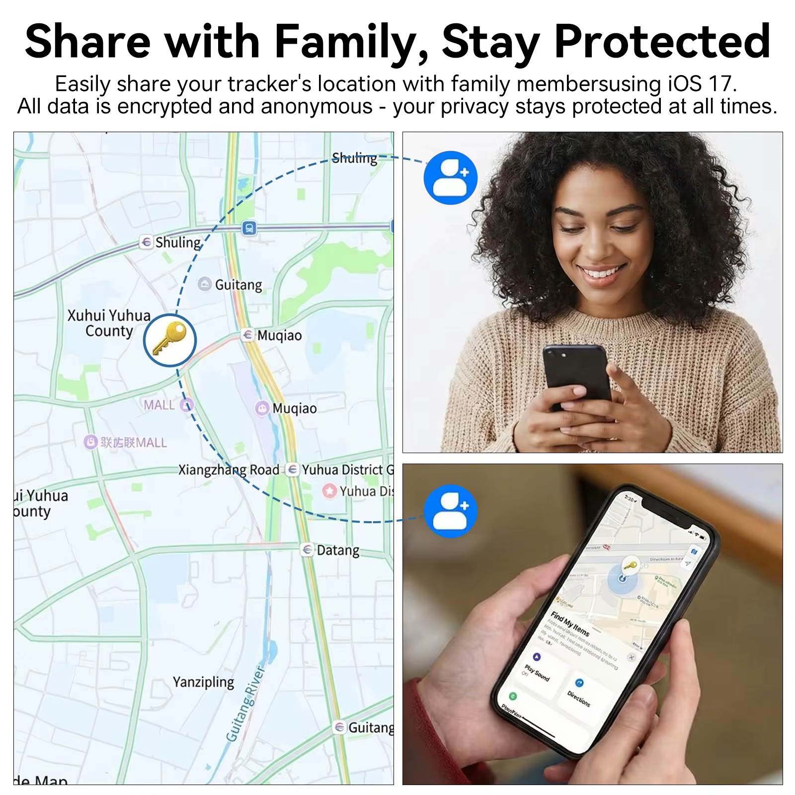 Mini traceur GPS caché avec étui magnétique – Localisateur anti-perte pour voiture, portefeuille, animal de compagnie, compatible avec iOS Find My et Google Find Hub