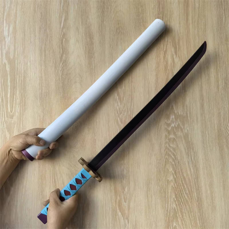 Épée Katana Demon Slayer assemblée, accessoires de Cosplay, Anime Orange Tomioka Giyuu Kamado Tanjirou, épées 72cm