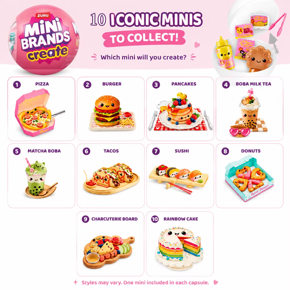 Nouvelles figurines ZURU Mini Brands Kawaii Kitchen Série 2 – Boîte mystère DIY – Mini-aliments à collectionner – Jouets capsule surprise – Mini-jouets alimentaires