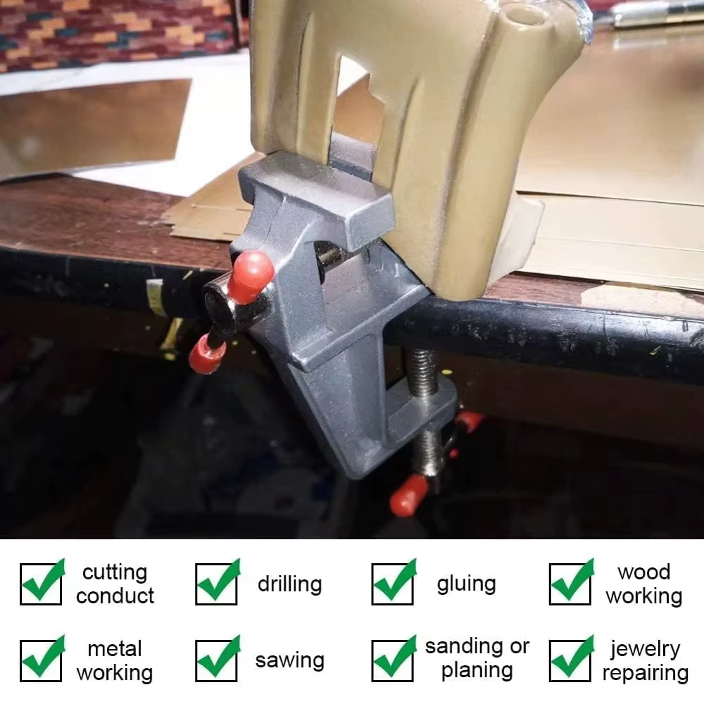 Mini étau de table multifonctionnel en aluminium de 3,5 po pour bijoutiers et loisirs créatifs, à fixer sur table, outil de serrage plat