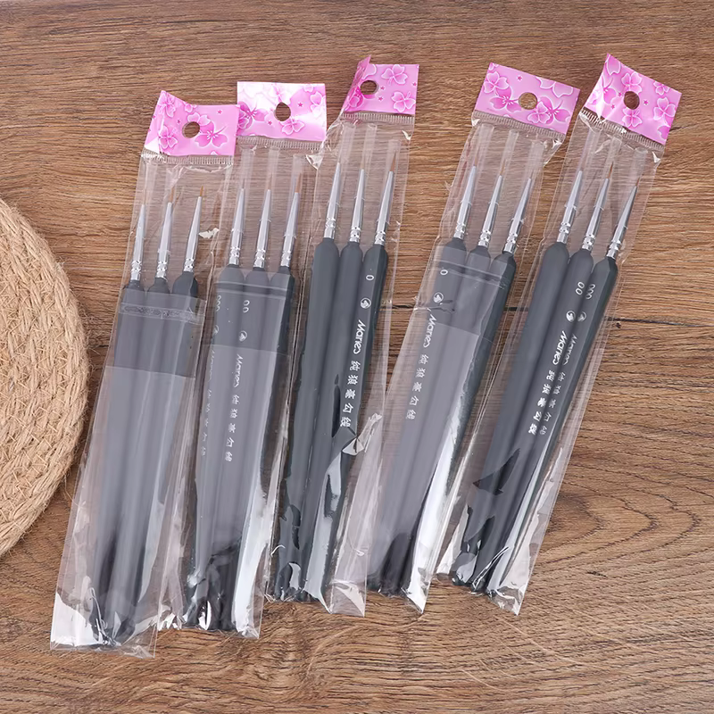 △ Pinceaux professionnels en poils de loup pour peinture miniature, 3 pièces, 0/00/000, pour l'art