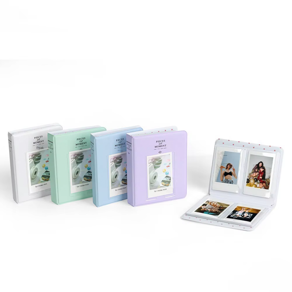 Album Fujifilm Instax Mini à 64 pochettes – Étui pour photos Polaroid pour mariage, rangement de cartes instantanées, cadeau souvenir