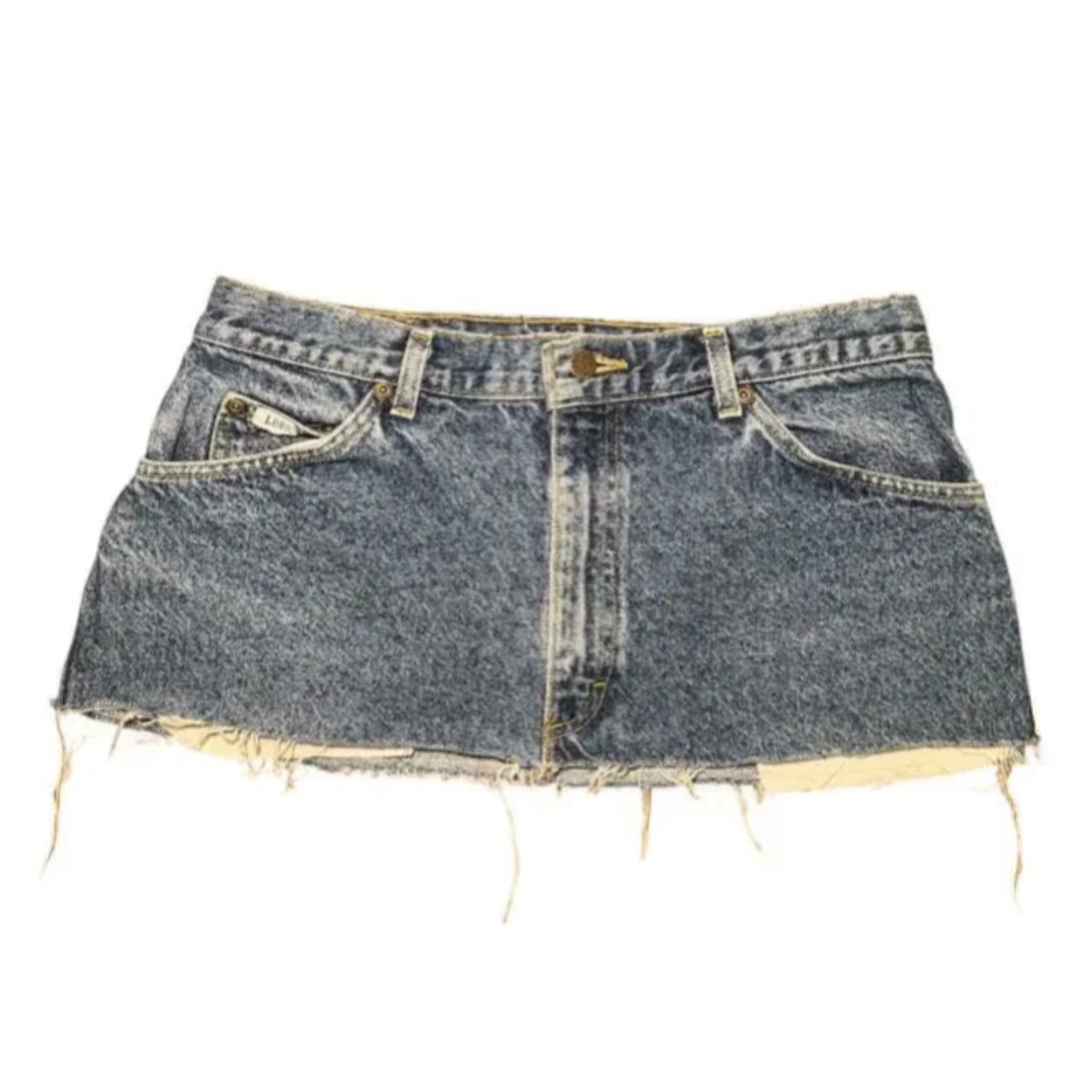 Mini-jupe en jean style jersey '8' avec empiècements, short en jean taille basse pour femme, coupe slim, style streetwear, vêtements pour femme