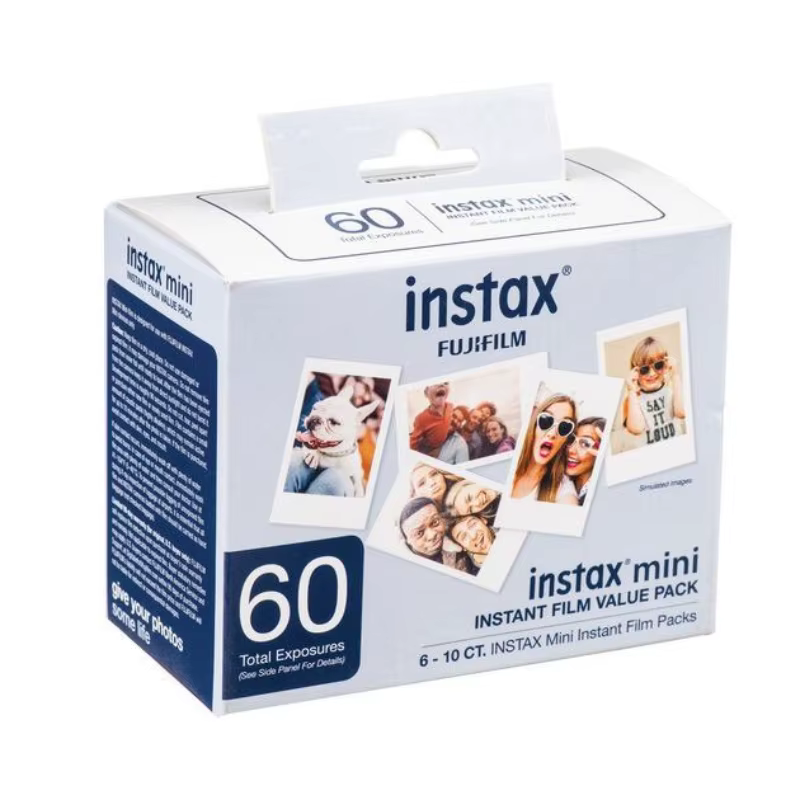 En stock : Film Fujifilm Instax Mini avec bord blanc, 50/60 feuilles, compatible avec les appareils photo instantanés Instax Mini 12, 11, 9, 8, 7s, 70, 90, EVO, LINk, LiPlay