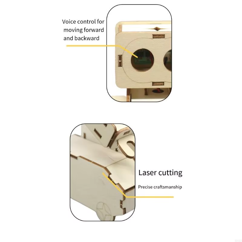 Jouet construction tige Robot en bois à commande vocale, pour l'apprentissage l'éducation, avec assemblage facile