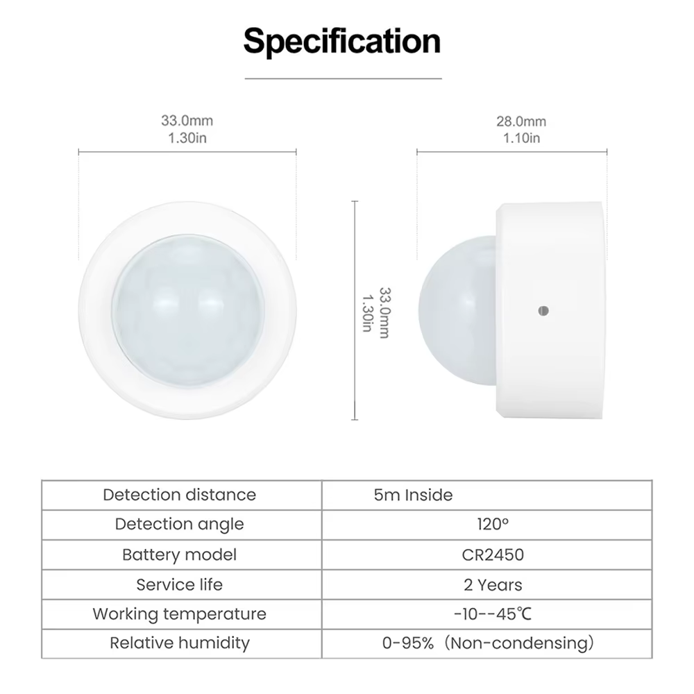 Tuya Zigbee-Mini détecteur de mouvement PIR, capteur de mouvement humain, détecteur infrarouge, alarme de sécurité, nous-mêmes avec Alexa, Amazon, Google Home