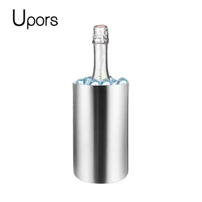 UPORS – seau refroidisseur de vin en acier inoxydable, Double paroi, support de bouteille de vin, re
