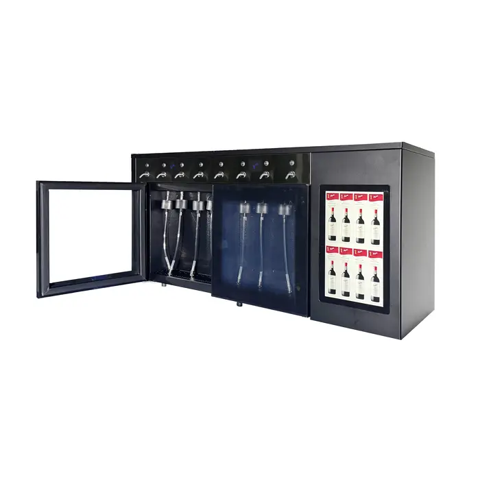 Distributeur de vin électrique de luxe 8 bouteilles en acier inoxydable automatique pour la restaura