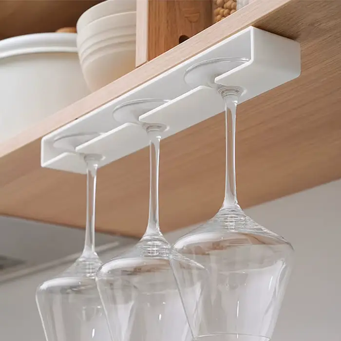 Support à verres à vin suspendu sans perçage, à installer sous l'armoire, pour la maison, la cuisine