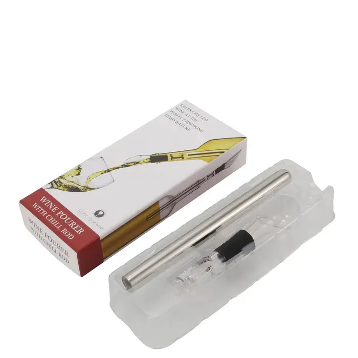 Bâtonnet refroidisseur de bouteille de vin en acier inoxydable, aérateur, verseur et bouchon, pour b