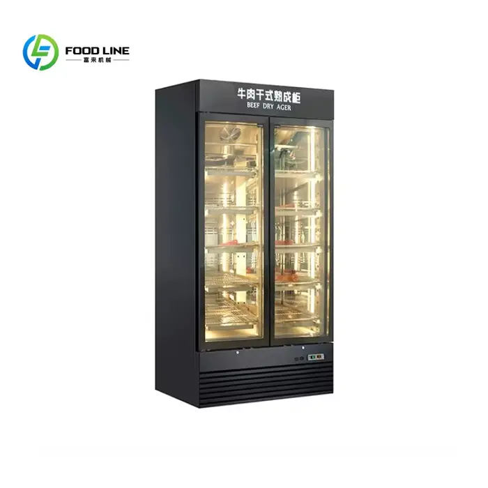 Réfrigérateur de maturation de viande de bœuf personnalisable pour restaurant, vitrine réfrigérée po