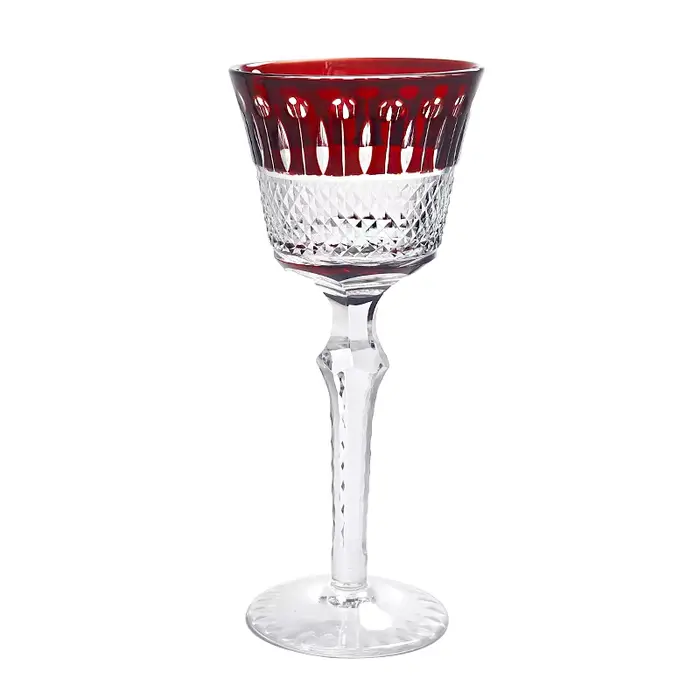 Verre de cristal de couleur rouge de qualité supérieure, coupe à la main, beau motif, verres à vin r