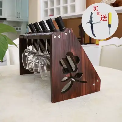 Porte-verre à vin en bois massif, présentoir d'armoire à vin, gobelet de maison T1, vin européen à l