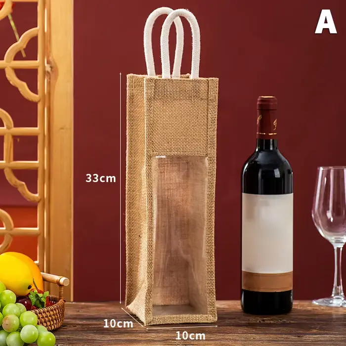 Sac à main de vin rouge, boîte-cadeau de vin avec fenêtre et poignée, bouteille simple/Double, sacs