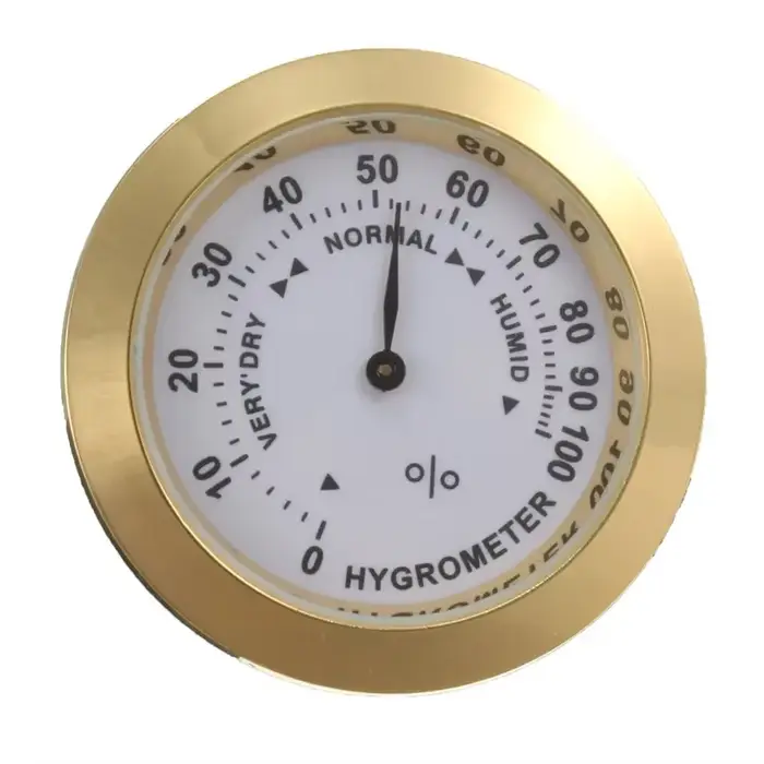 Hygromètre analogique 37mm, humidimètre, cigare, tabac, jauge d'humidité et lentille en verre pour h