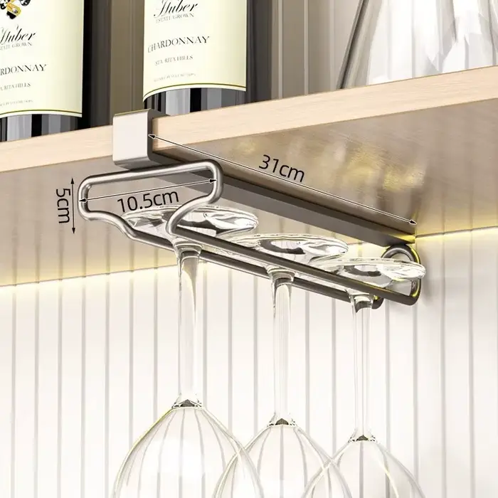 Support de verre à vin rouge suspendu inversé sans poinçonnage, armoire à gobelets, supports suspend