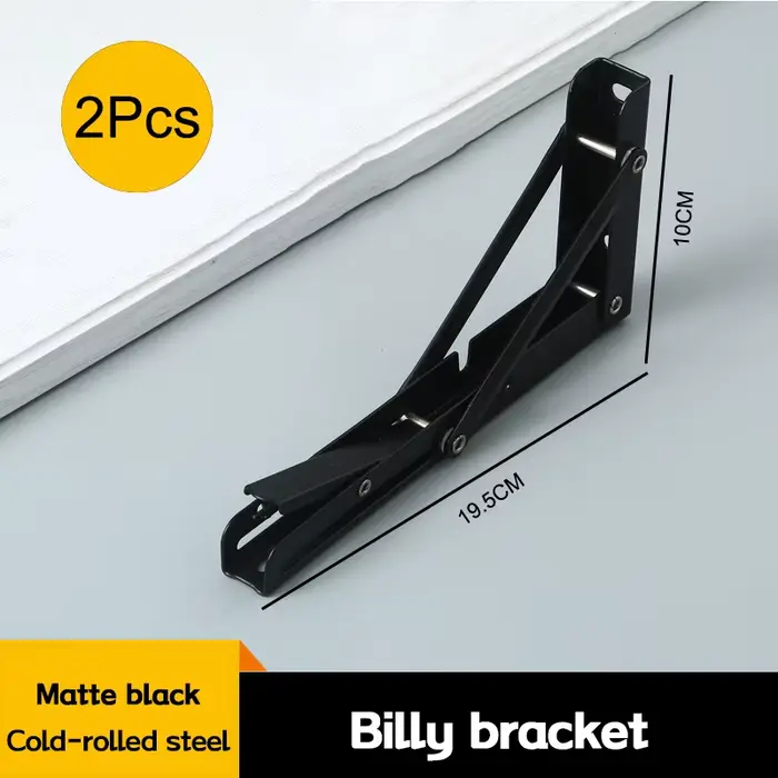 Supports d'étagère pliants robustes de 8 pouces, 2 pièces, support de Billy droit triangulaire, Tabl