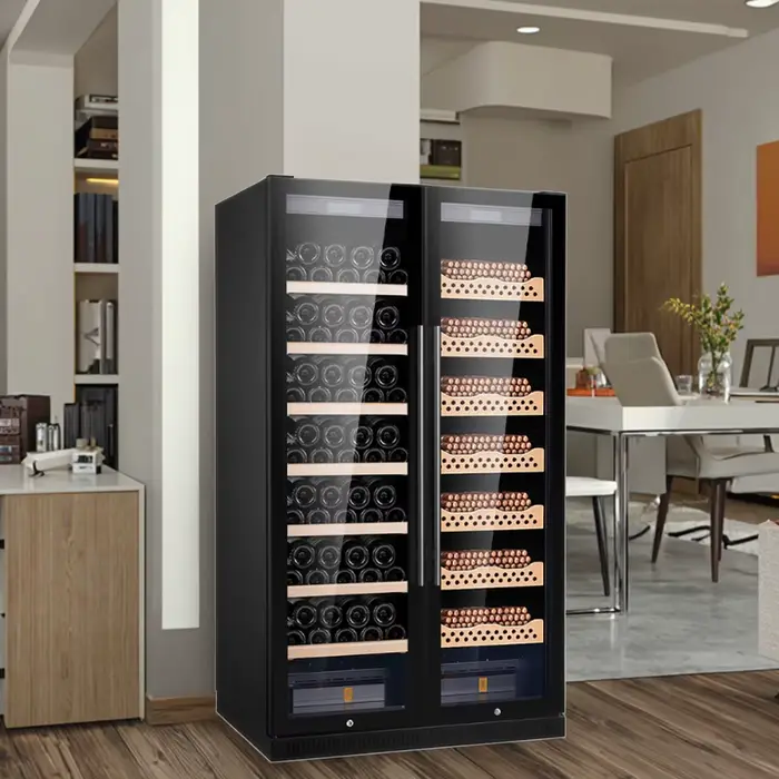 Mini humidificateur à cigares et refroidisseur à vin en acier inoxydable avec refroidissement par co