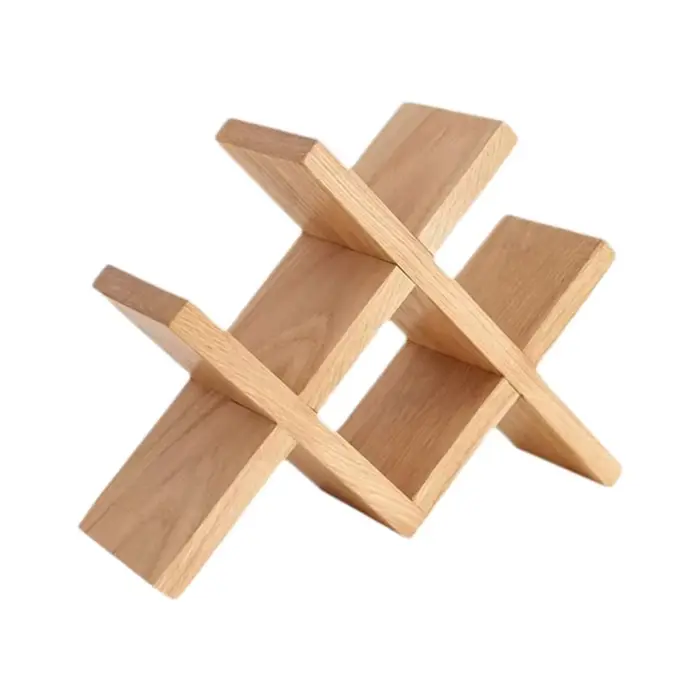 Porte-bouteilles en bois massif pour 4 bouteilles, style rustique, étagère de rangement décorative p
