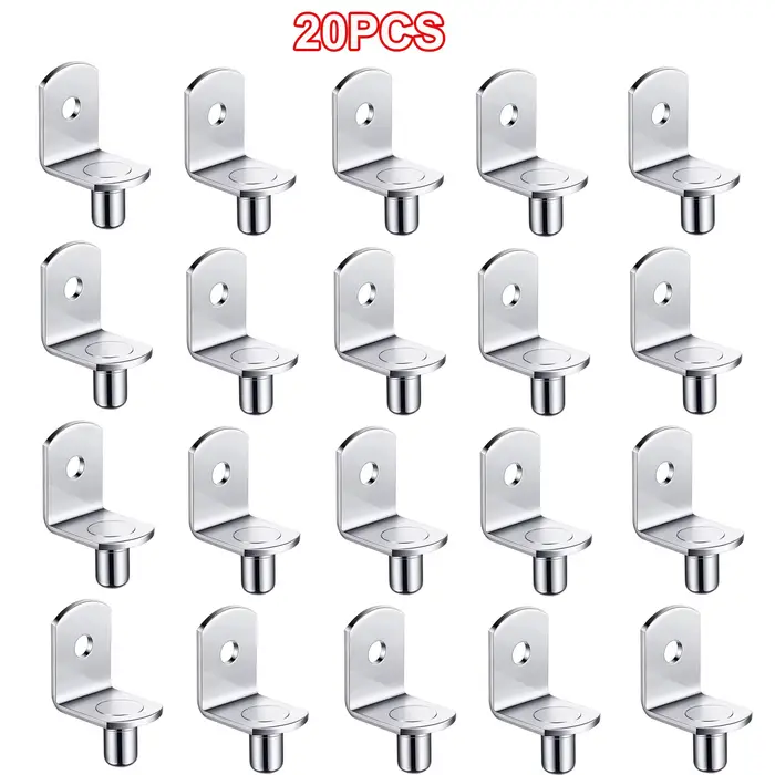 Supports d'étagère, 20 pièces, goujons de Support, chevilles de 5mm, broches métalliques, séparateur
