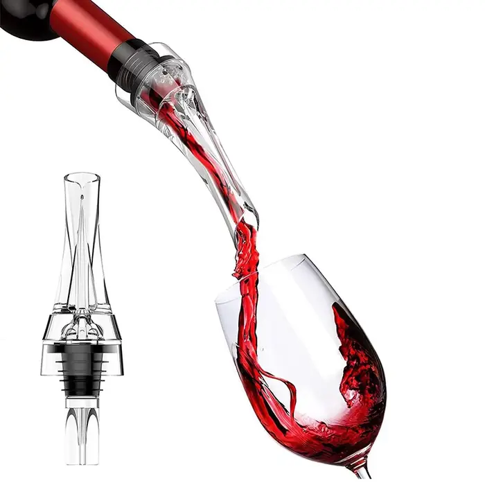 LMETJMA – bec verseur d'aérateur de vin 2 en 1, se fixe à n'importe quelle bouteille de vin pour une