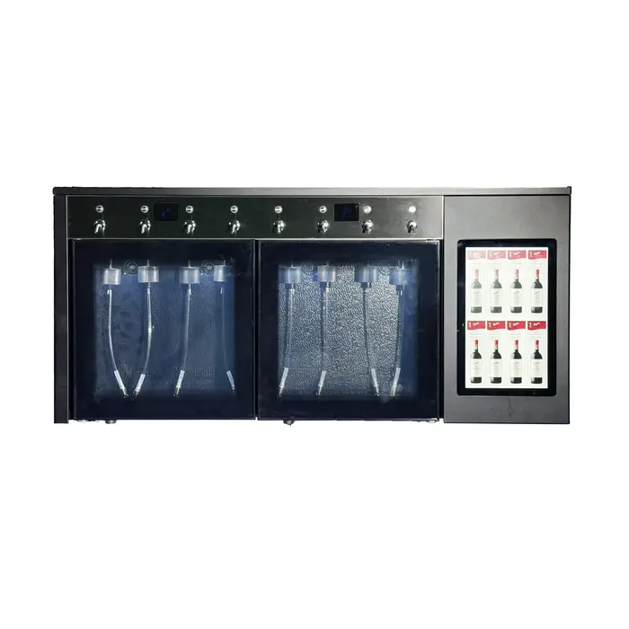 Préservateur de vin électrique commercial en acier inoxydable, distributeur de vin 8 bouteilles avec