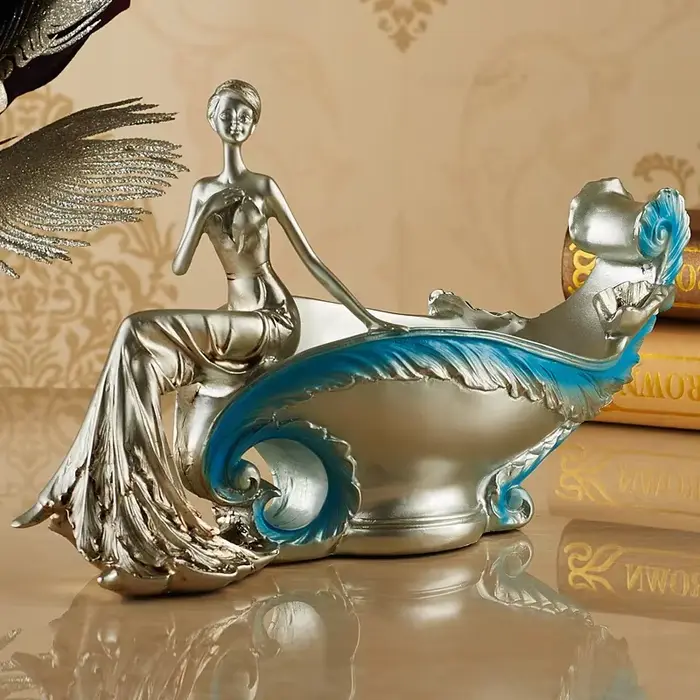 Casier à vin de beauté de luxe européen, Sculpture artisanale en résine, porte-vin, salon, meuble TV