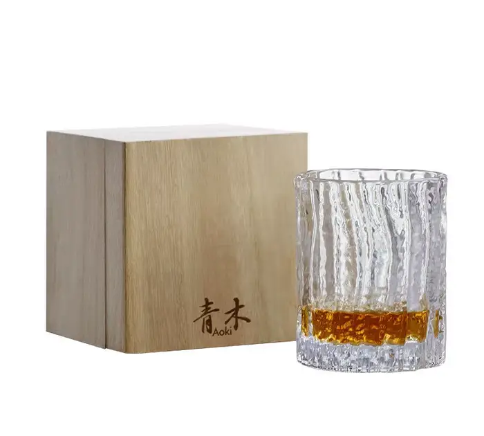 Edo – verre à Whisky en cristal, verres à Whisky, Aoki, coupe à l'ancienne, motif d'écorce, verre à