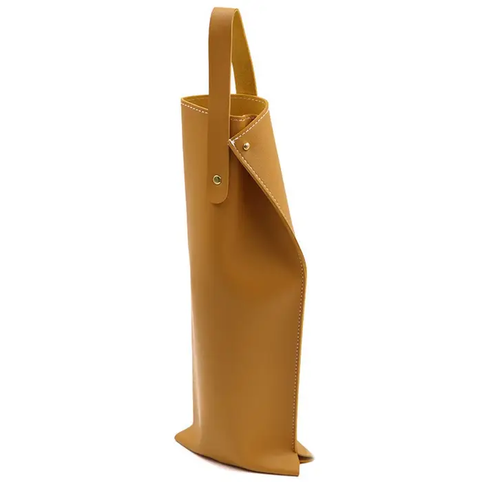 Sac d'emballage de vin réutilisable de luxe, sac de protection en Faux cuir pour bouteille de vin av