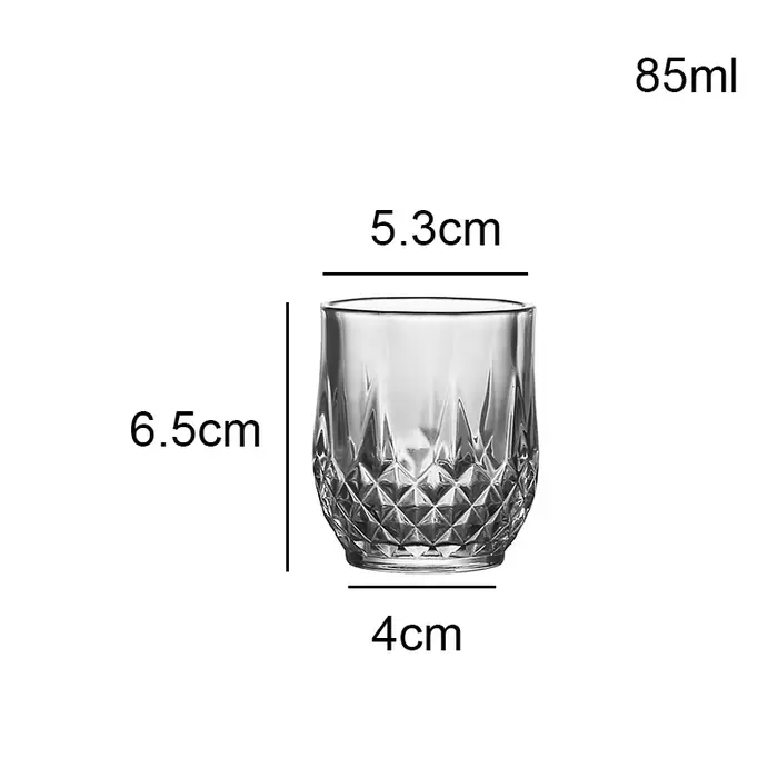 Verres à vin gobelets de sculpture de diamant, verre à jus, café transparent, verres à thé élégants,