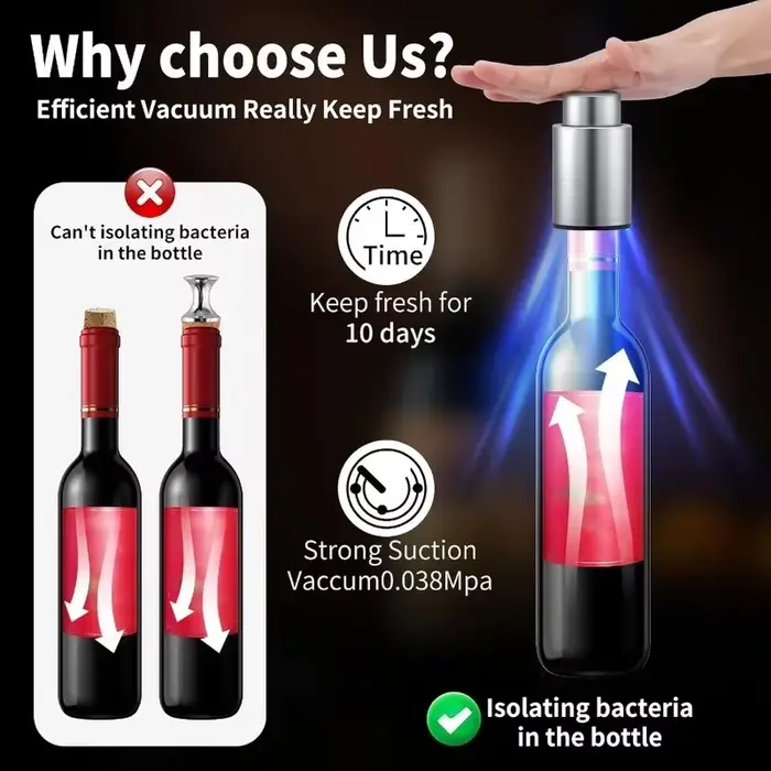 Bouchons de bouteille de vin bouchon de vin sous vide économiseurs de vin en acier inoxydable