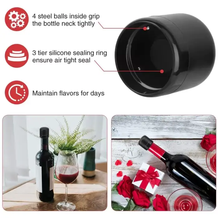 Bouchon de bouteille de vin rouge en Silicone