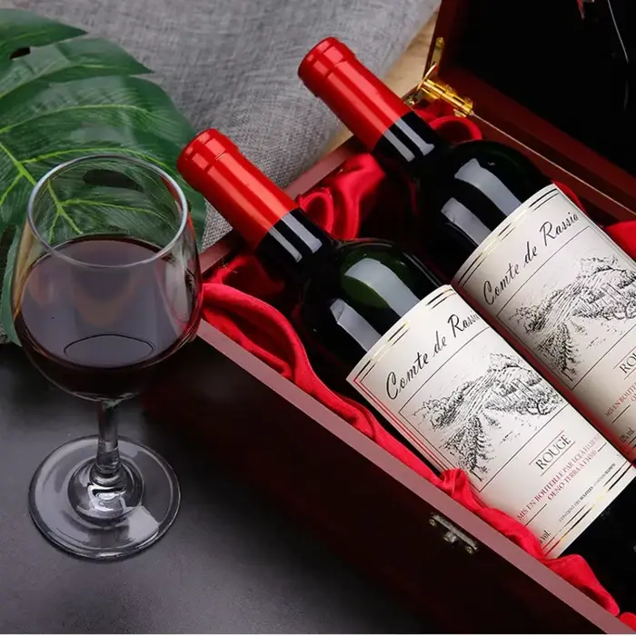Double boîte à vin en bois