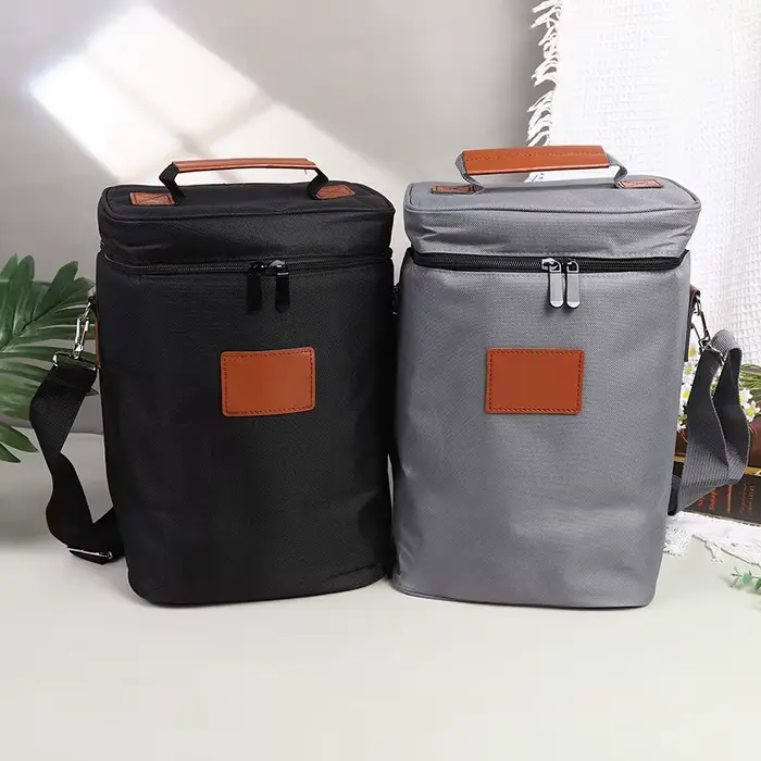 Sac à déjeuner sac isolant vin rouge 4 bouteilles vin glace froide refroidisseur pochettes en plein air porte-vin
