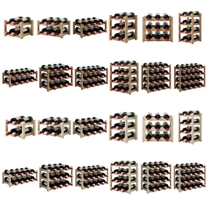 Étagère à bouteilles de vin rouge, présentoir mural en bois, 29EF