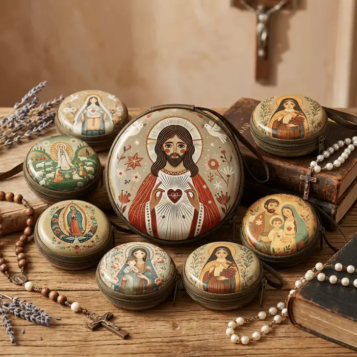 Sac de rangement pour chapelet de prière de la Vierge Marie