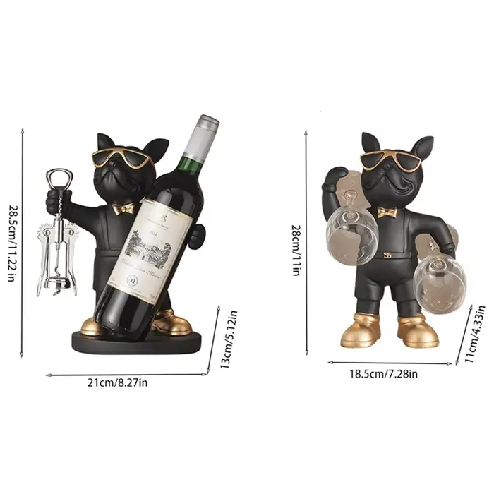 Bouledogue français porte-vin résine supports à vin comptoir support à vin porte-bouteille de vin