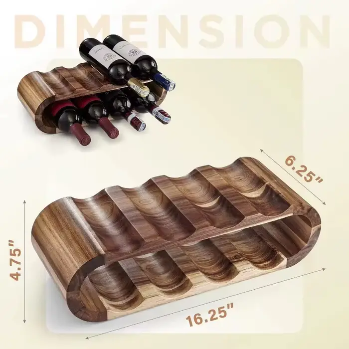 Casier à vin rustique en bois Double couche