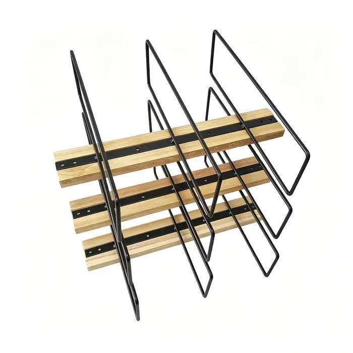Porte-vin mural en bois pour 9 bouteilles