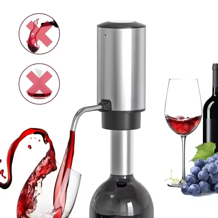Aérateur et distributeur de vin électriques intelligents avec fonction rechargeable TYPE-C - Outil élégant pour un verser parfait du vin