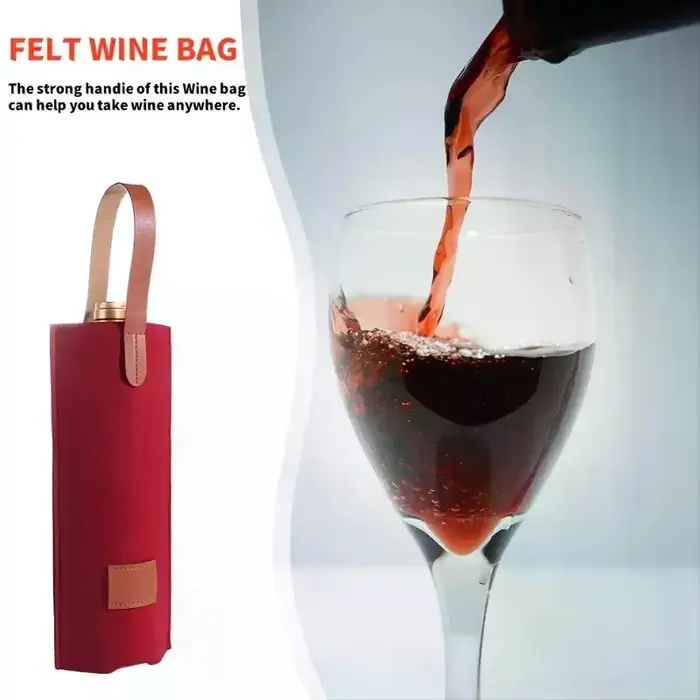 Sac à vin en feutre, bouteille unique