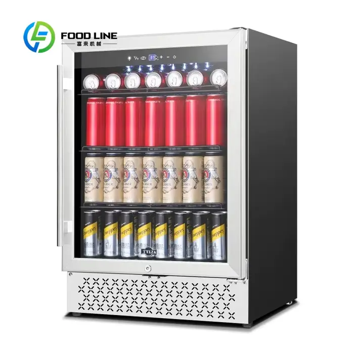 Réfrigérateur à boissons et à vin commercial personnalisé de 24 pouces pour le stockage et l'affichage
